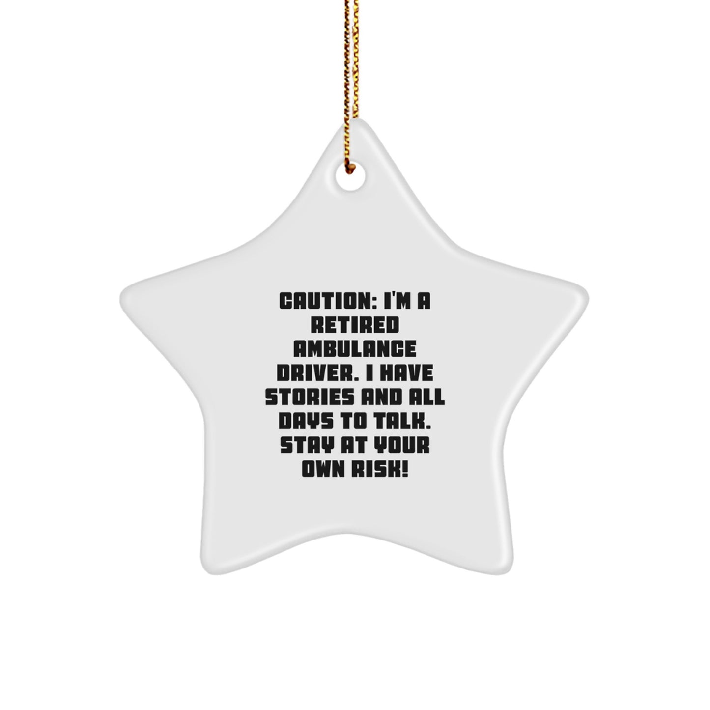 Funny Ambulance Driver Gifts from Men for Ambulance Drivers - Ambulance Driver Star Ornament, Unique Christmas Unique Gifts - Image 1
