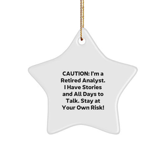 Funny Analyst Christmas Star Ornament Gifts from Friends to Coworkers - Stay At Your Own Risk! Analyst Gifts for Men Women Family - Image 1