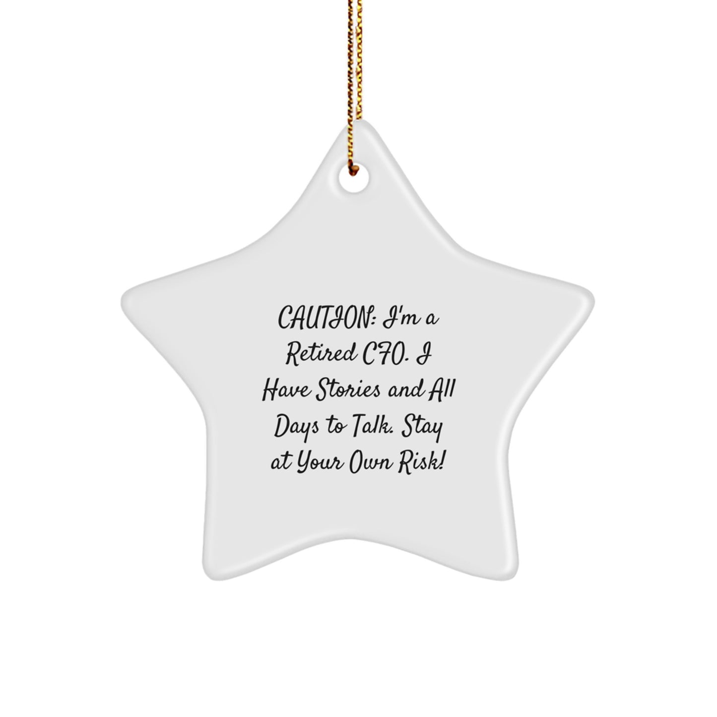 CFO Gifts from Friends - Star Ornament with Funny Quote - Christmas Unique Gifts for CFO, Men, or Women - Stay At Your Own Risk! - Image 1