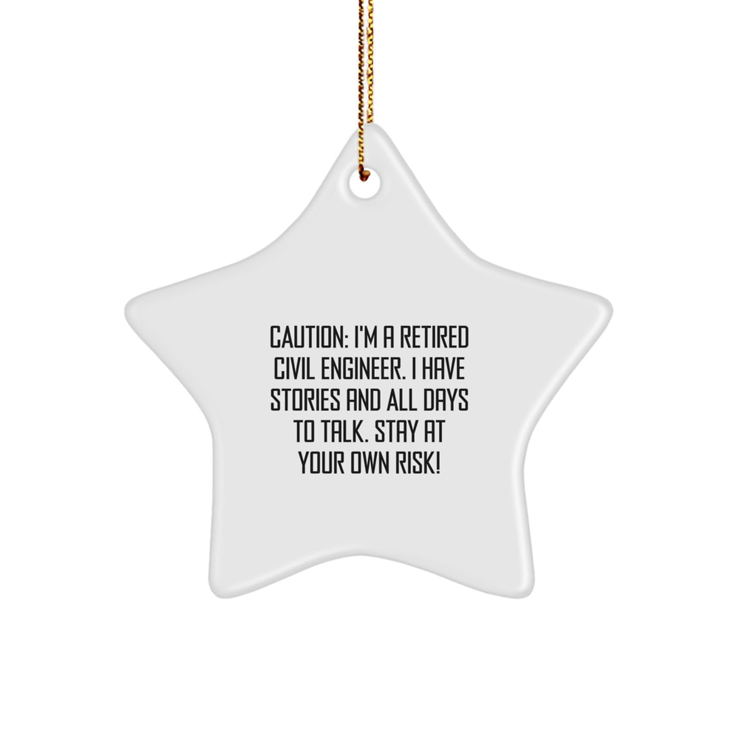 Funny Civil Engineer Gifts Star Ornament for Christmas Unique Presents from Coworkers - Image 1