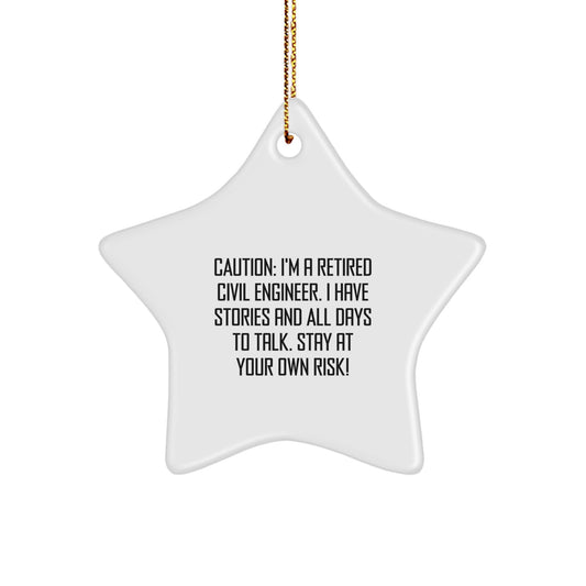 Funny Civil Engineer Gifts Star Ornament for Christmas Unique Presents from Coworkers - Image 1