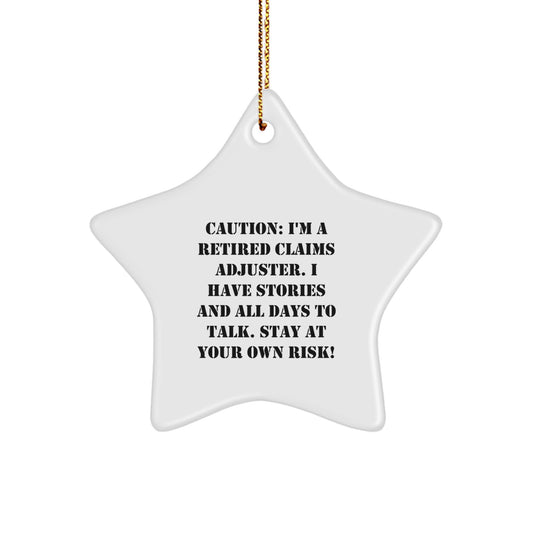 Claims Adjuster Humor Star Ornament, Funny Gift from Coworkers to Claims Adjuster, Christmas Unique Gifts for Him - Image 1