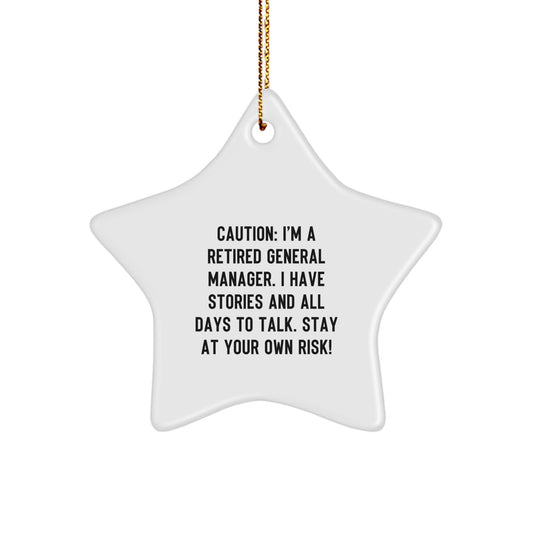 General Manager Star Ornament, Funny Quote, Gifts for Men, Women, or Coworkers, Christmas Unique Presents from Family - Image 1