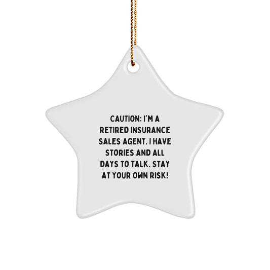Funny Star Ornament Gifts from Friends for Insurance Sales Agent Retiree - Christmas Unique Gifts - Image 1