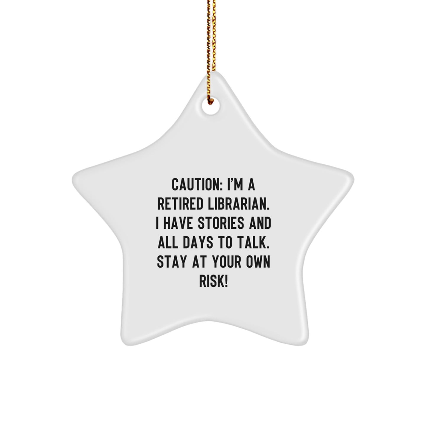 Librarian Star Ornament, Funny Gift from Friends for Librarian, Christmas Unique Ornaments for Home Decor - Image 1