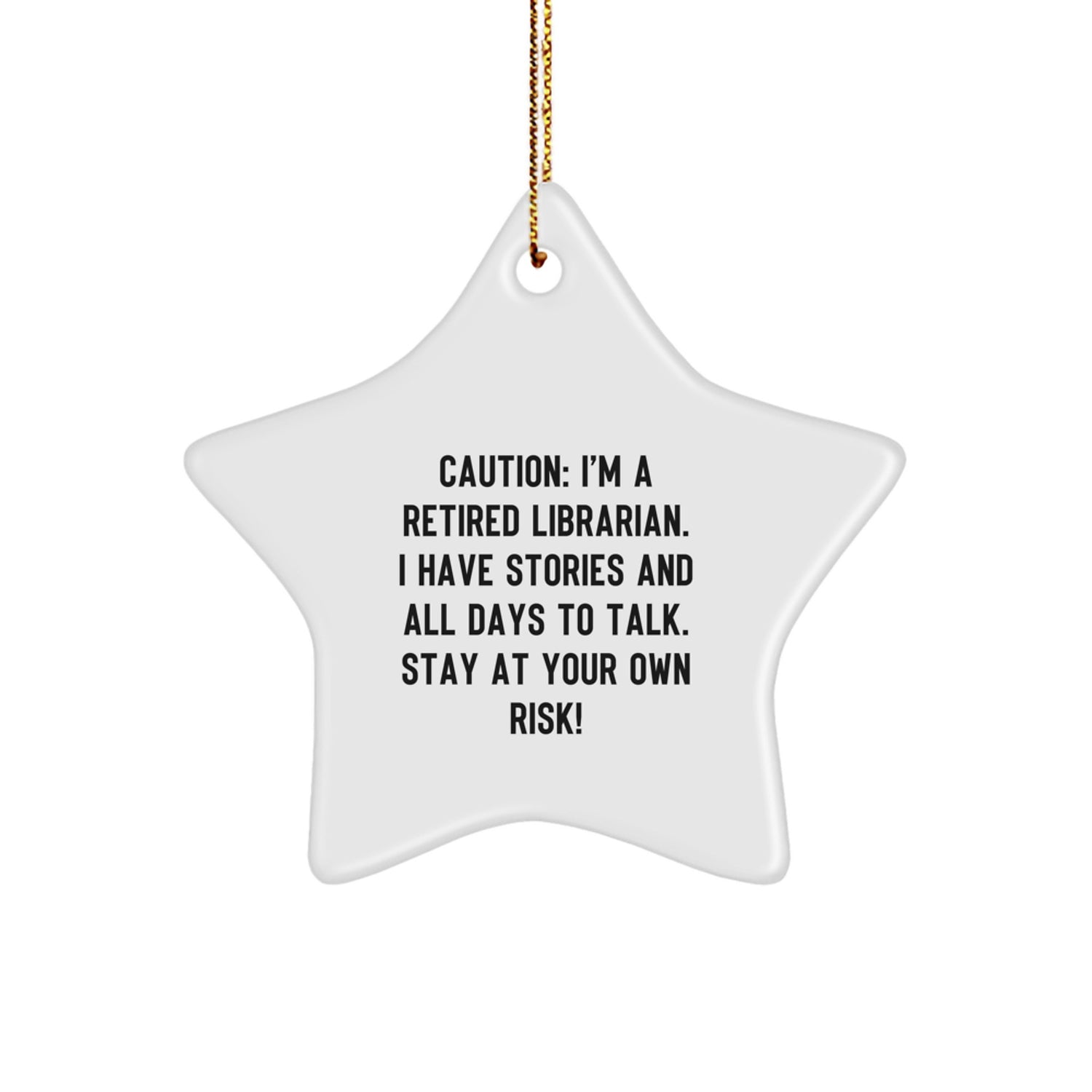 Librarian Star Ornament, Funny Gift from Friends for Librarian, Christmas Unique Ornaments for Home Decor - Image 1