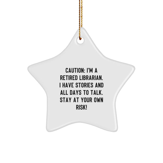 Librarian Star Ornament, Funny Gift from Friends for Librarian, Christmas Unique Ornaments for Home Decor - Image 1
