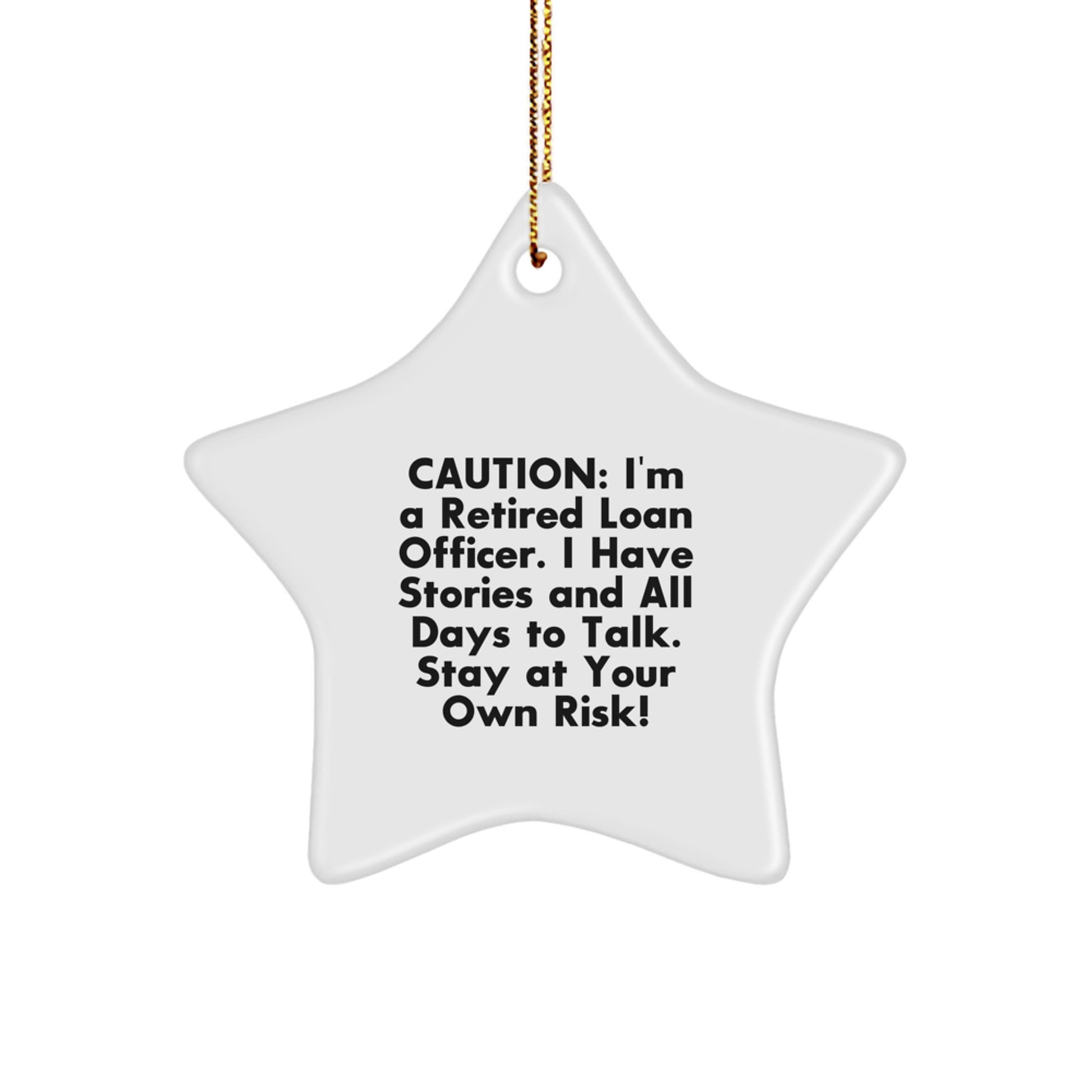 Funny Loan Officer Gifts from Friends for Men - Retired Loan Officer Star Ornament - White Star Shaped Christmas Unique Gift for Loan Officer - Image 1