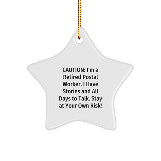 Funny Postal Worker Gifts from Friends - Retired Postal Worker Star Ornament Christmas Unique Decorations - Image 1