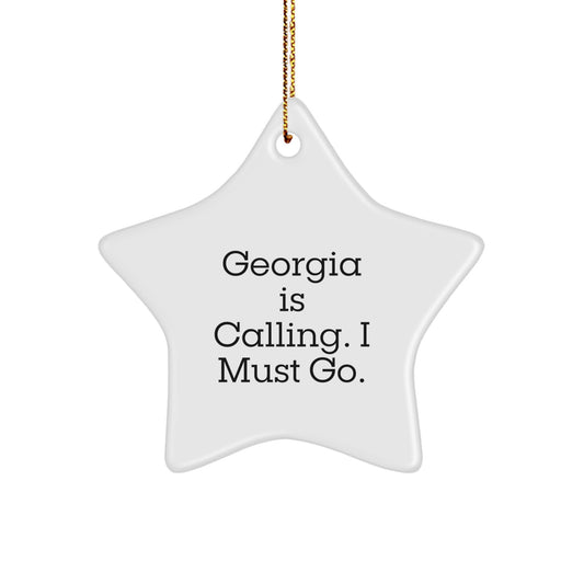 Georgia Star Ornament, Funny Quote Gift for Georgia Lovers, Christmas Unique Gifts from Family and Friends - Image 1