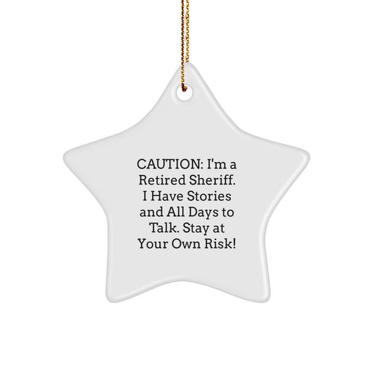 Funny Sheriff Christmas Star Ornament Gifts from Friends and Family - Image 1