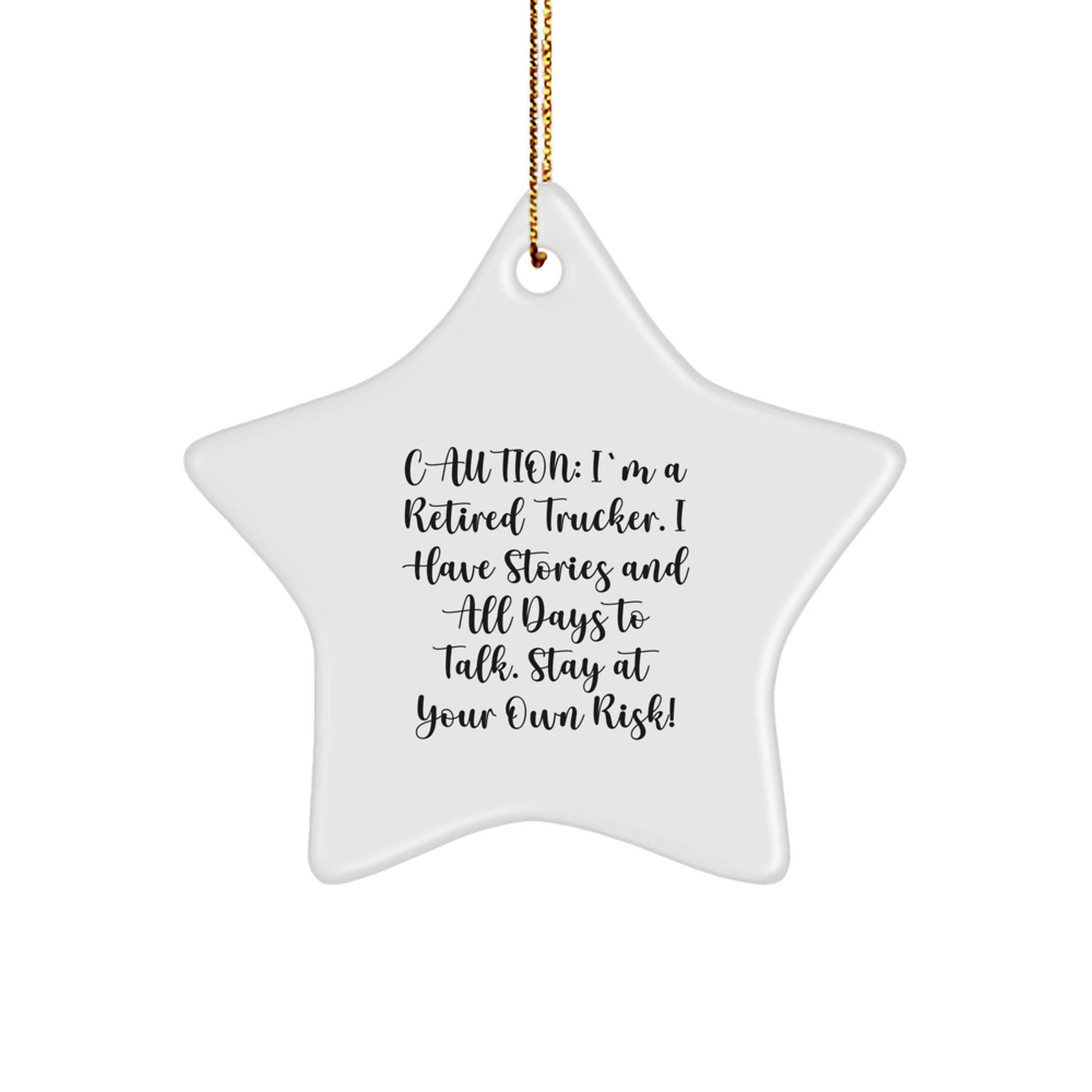 Funny Gift for Trucker, Unique Star Ornament, Christmas Decorations from Trucker Friends - Image 1