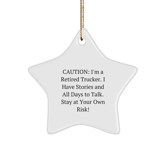 Funny Trucker Star Ornament Gifts from Friends to Trucker Men on Christmas Unique Gifts - Image 1