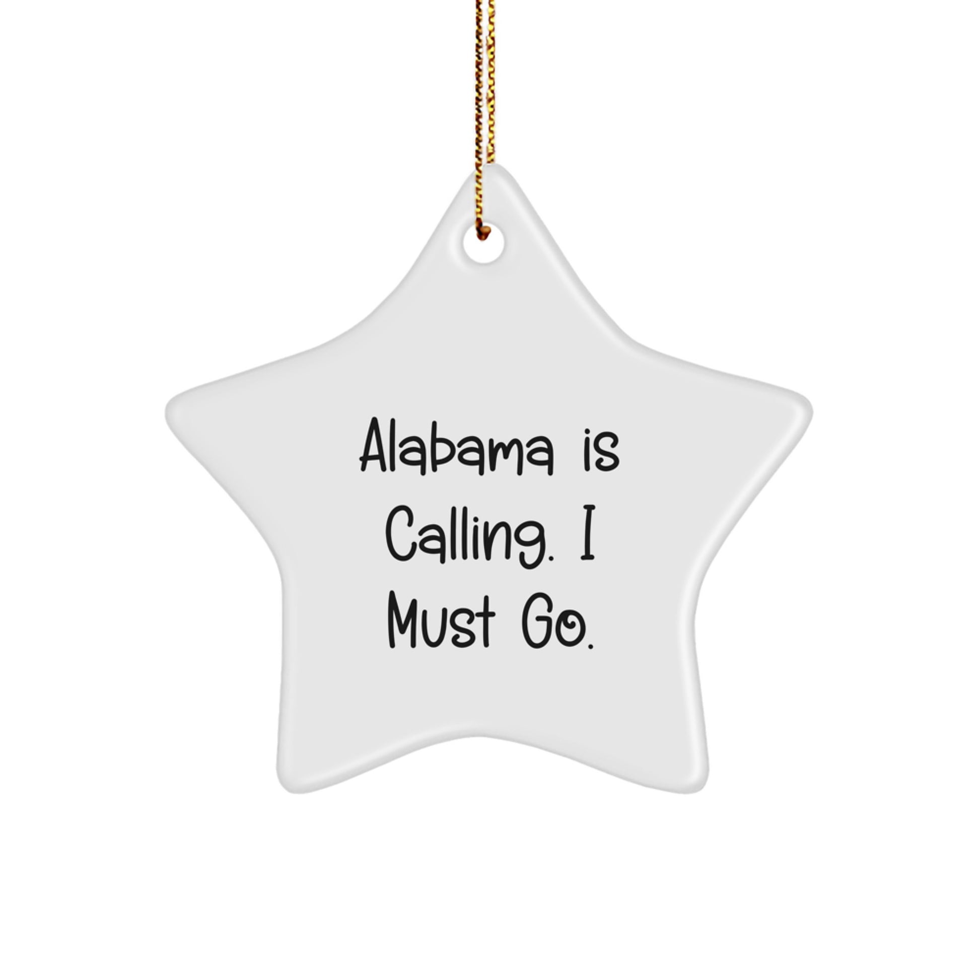 Alabama Christmas Star Ornament, Funny Quote Gifts from Men to Women, Inspirational Alabama Gifts for Family, Home Decor - Image 1