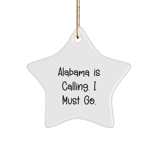 Alabama Christmas Star Ornament, Funny Quote Gifts from Men to Women, Inspirational Alabama Gifts for Family, Home Decor - Image 1