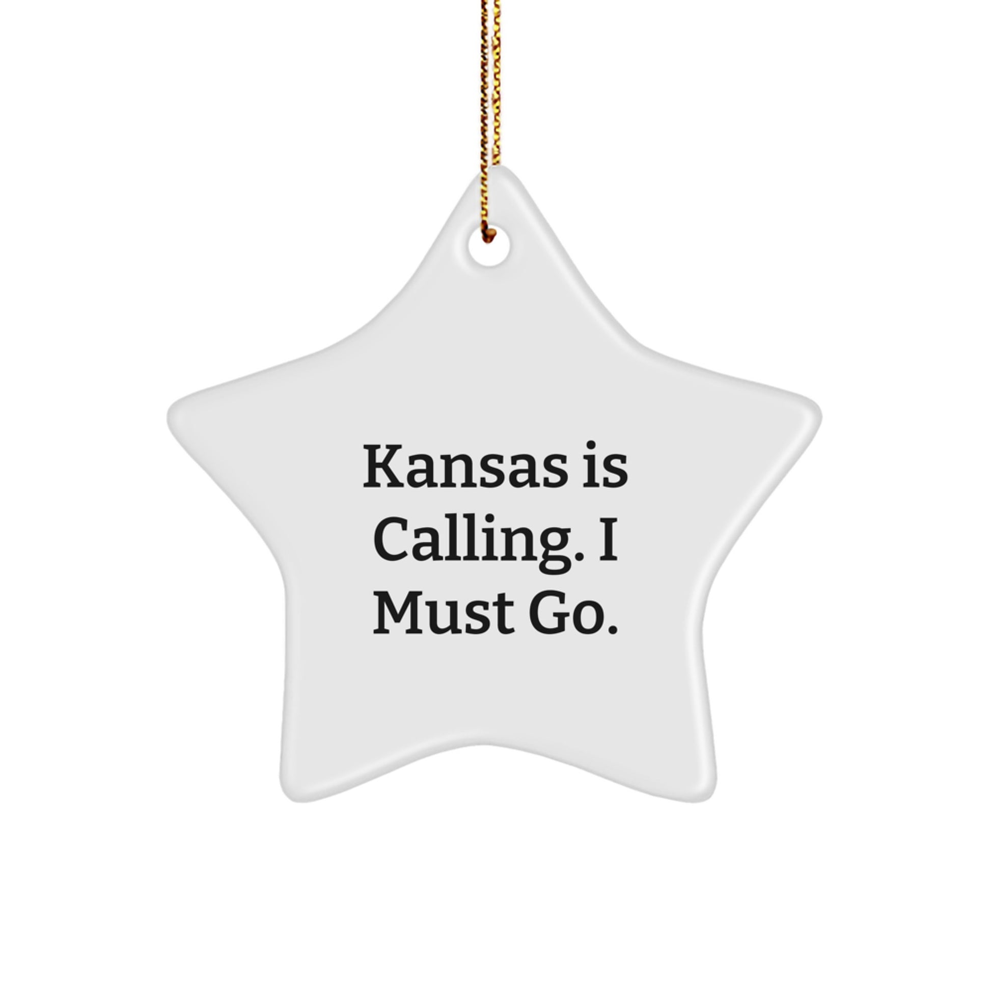 Funny Kansas Star Ornament Gifts from Men to Kansas Family Members Christmas Unique Ornament - Image 1