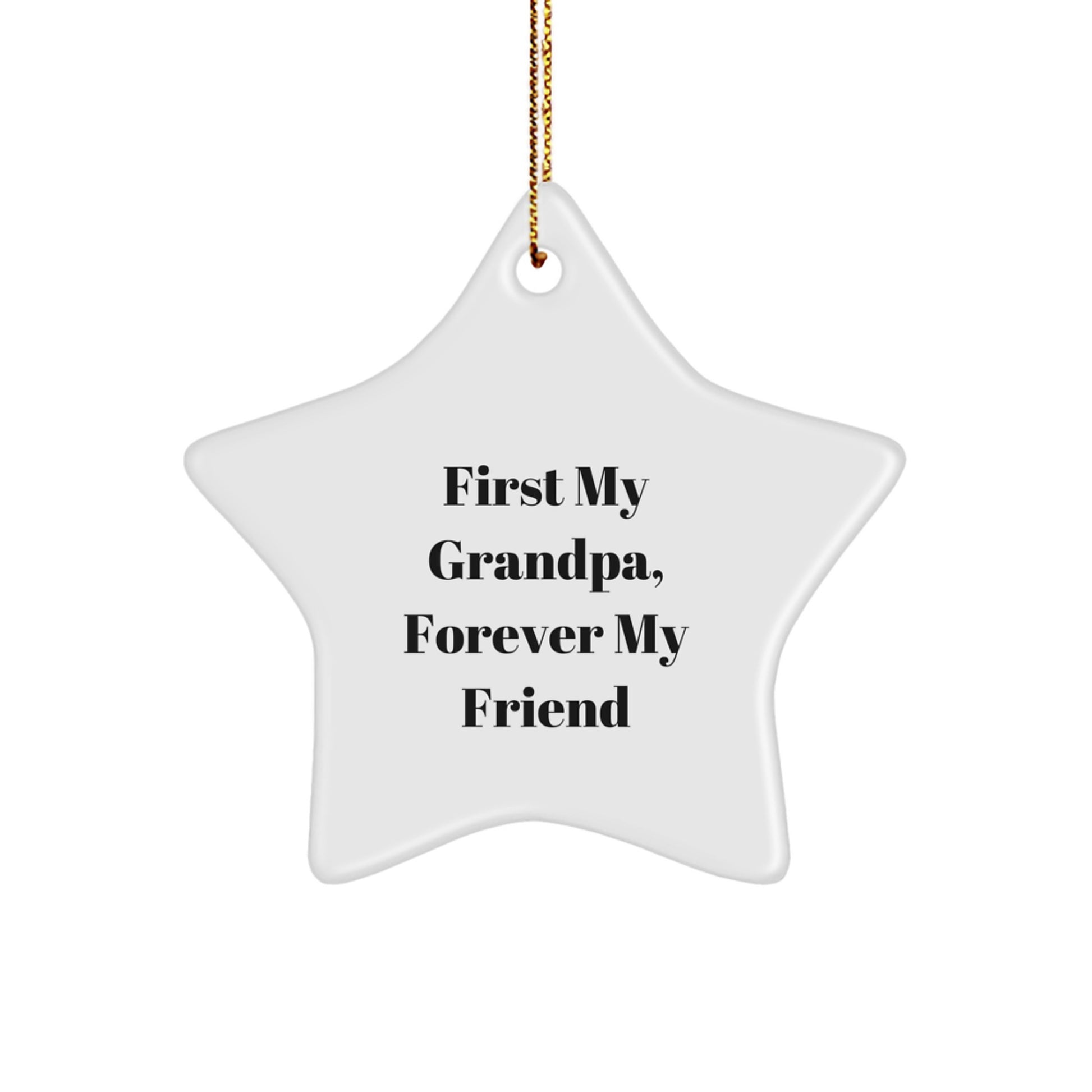 Gifts for Grandpa, Funny Quote Star Ornament, Christmas Unique Gifts from Family - Image 1
