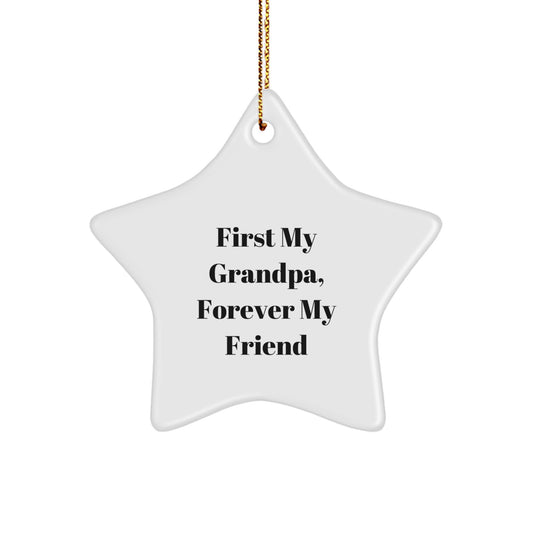 Gifts for Grandpa, Funny Quote Star Ornament, Christmas Unique Gifts from Family - Image 1
