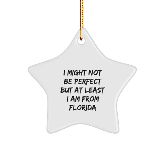 Florida Fun Star Ornament, Funny Gift from Florida for Florida Men, Florida Unique Christmas Unique Gifts for Florida Women - Image 1