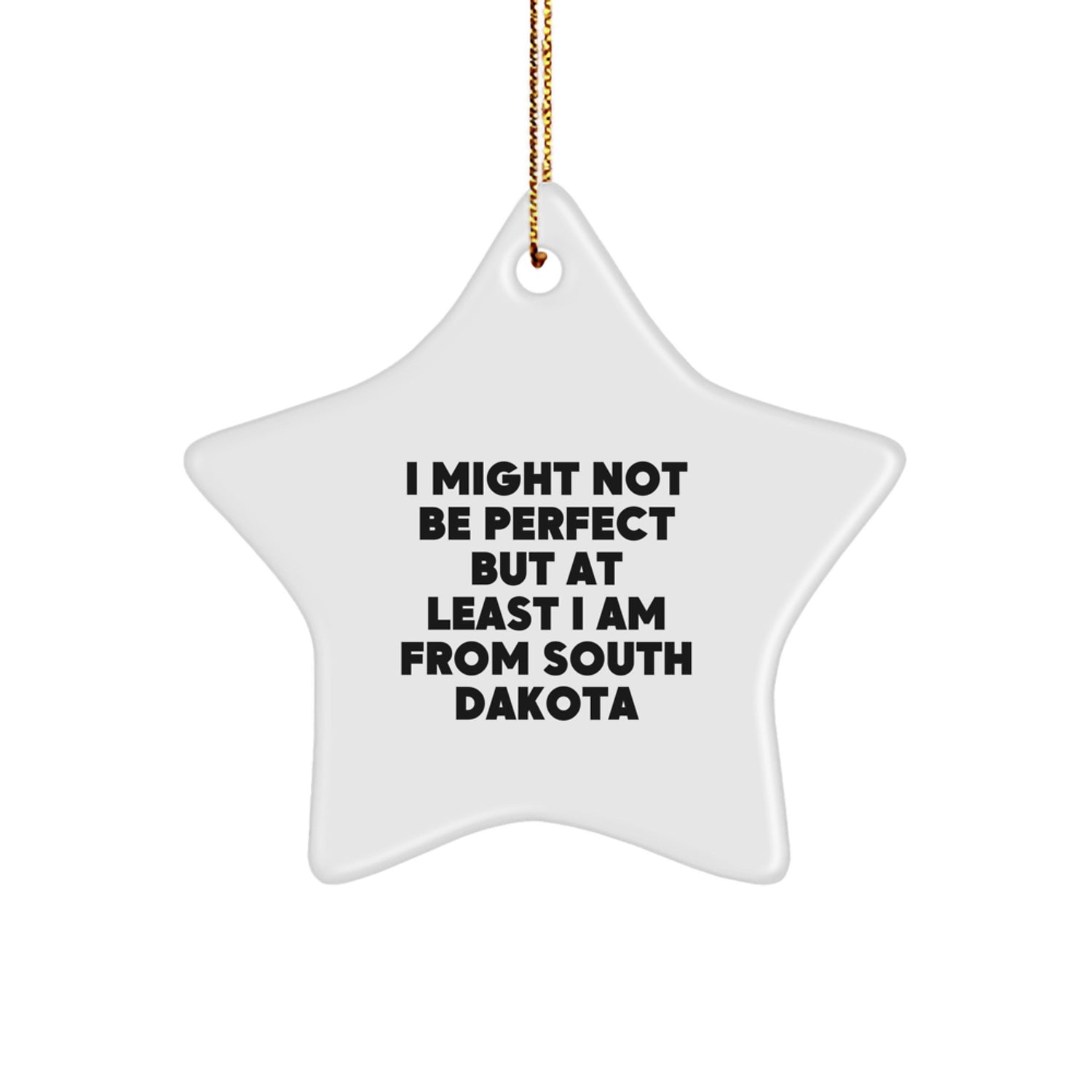 South Dakota Star Ornament, Funny Quote Gifts from Men to Family, Christmas Unique Presents for Women, Friends, and Coworkers - 'I Might Not Be Perfect' - Image 1