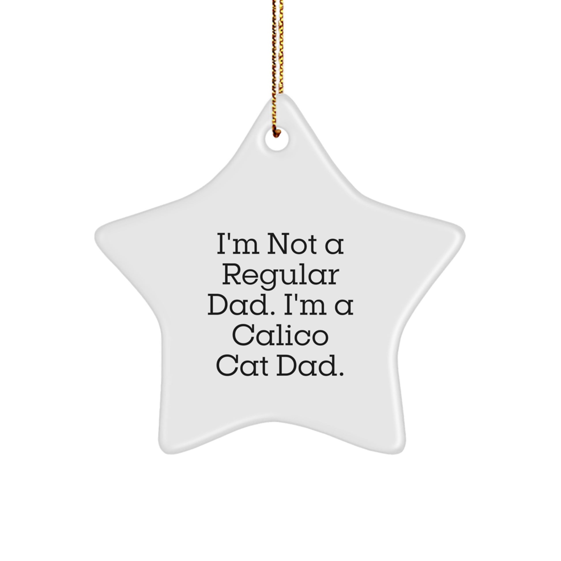 Calico Cat Dad Gifts, Funny Star Ornaments for Men, Unique Christmas Unique Gifts from Dad to Calico Cat, I'm Not A Regular Dad. I'm A Calico Cat Dad. - Image 1