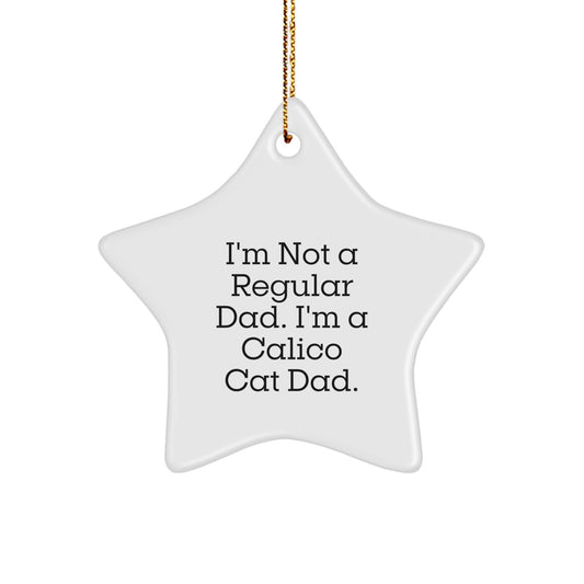 Calico Cat Dad Gifts, Funny Star Ornaments for Men, Unique Christmas Unique Gifts from Dad to Calico Cat, I'm Not A Regular Dad. I'm A Calico Cat Dad. - Image 1
