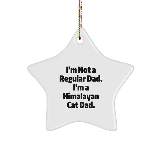 Himalayan Cat Dad Funny Christmas Star Ornament Gifts from Men to Family - Image 1