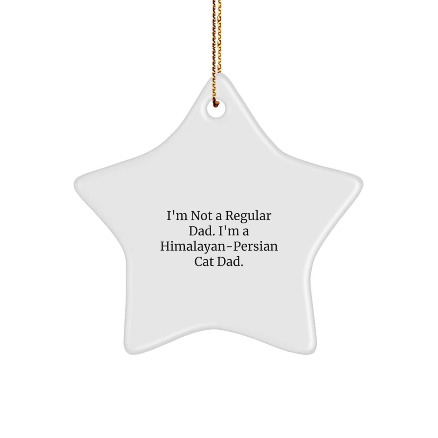 Funny Himalayan-Persian Cat Gifts from Men to Friends - Star Ornament with Quote 'I'm Not a Regular Dad' for Christmas Unique Gifts - Image 1