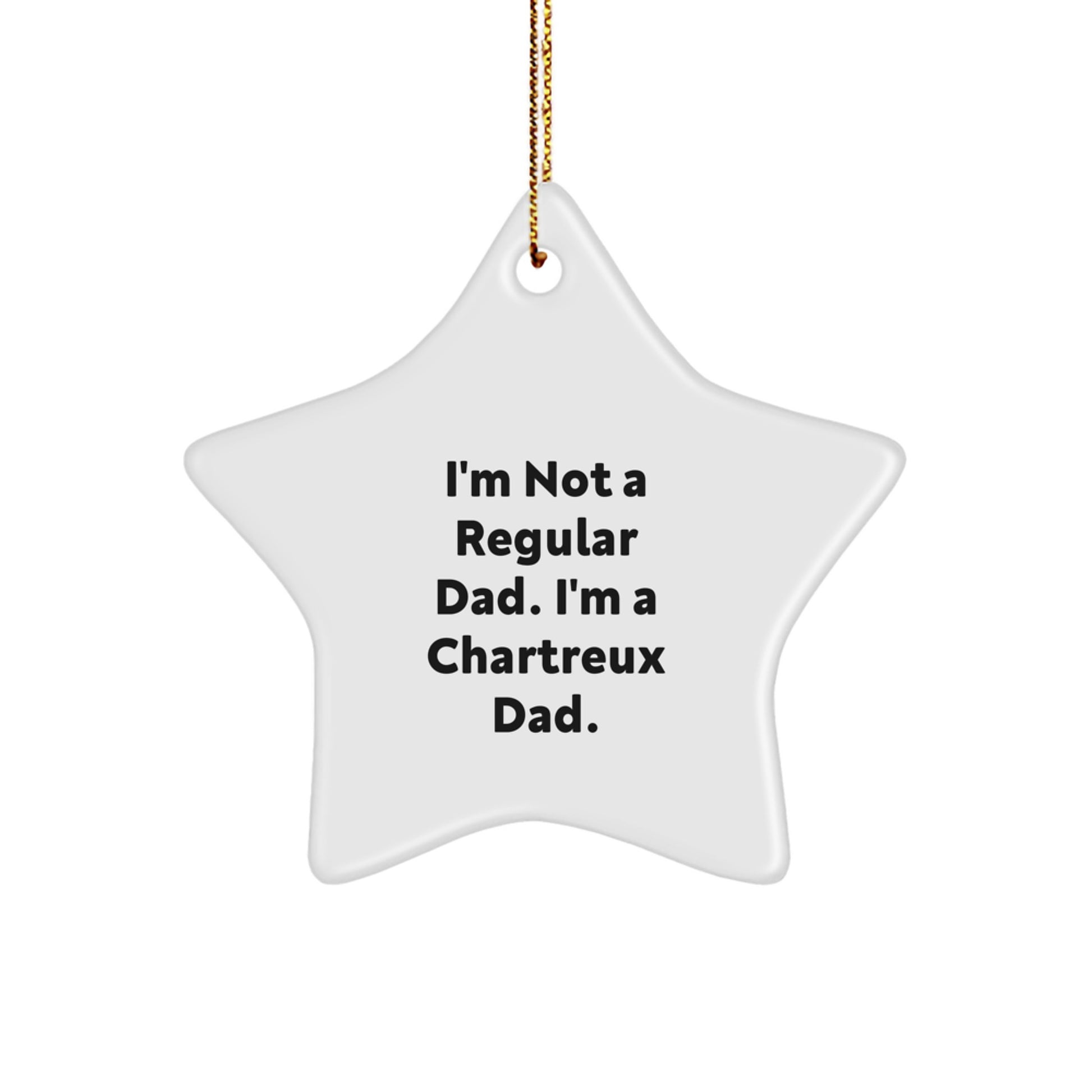 Chartreux Cat Dad Gifts, Funny Star Ornament for Christmas, 'I'm Not A Regular Dad' Quote, Gifts from Dad to Chartreux Cat Lover, Unique Holiday Decor - Image 1