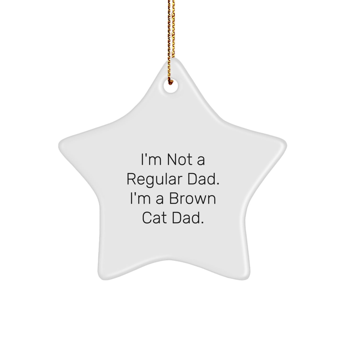 Brown Cat Dad Funny Star Ornament Gifts from Men to Brown Cat Fathers on Christmas Unique - Image 1