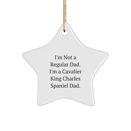 Cavalier King Charles Spaniel Dad Funny Star Ornament Gifts from Men to Friends for Christmas Unique Decorations - Image 1