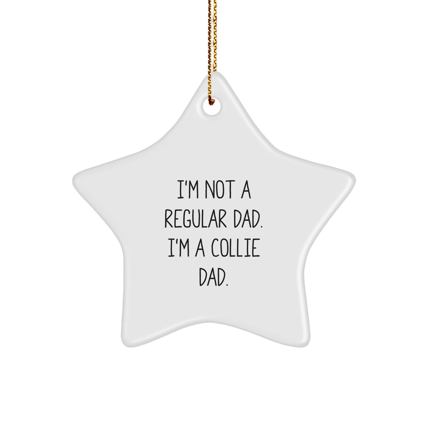Funny Collie Dad Gifts for Men, Collie Dog Star Ornament with I'm Not A Regular Dad. I'm A Collie Dad. Quote, Christmas Unique Gifts from Men to Collie Loving Fathers - Image 1