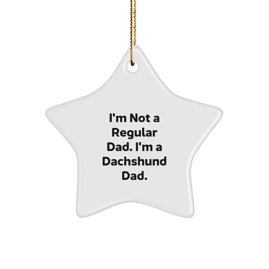 Funny Dachshund Dad Star Ornament for Christmas Unique Gifts from Men to Dachshund Dog Owners - Image 1