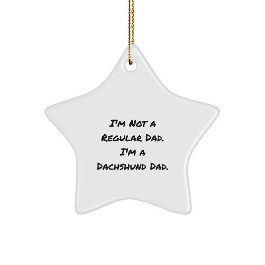 Funny Dachshund Dog Dad Christmas Star Ornament Gifts for Men from Family, Personalized Star Decoration for Dachshund Lover's Home, Unique Dachshund Dog Gift Ideas - Image 1