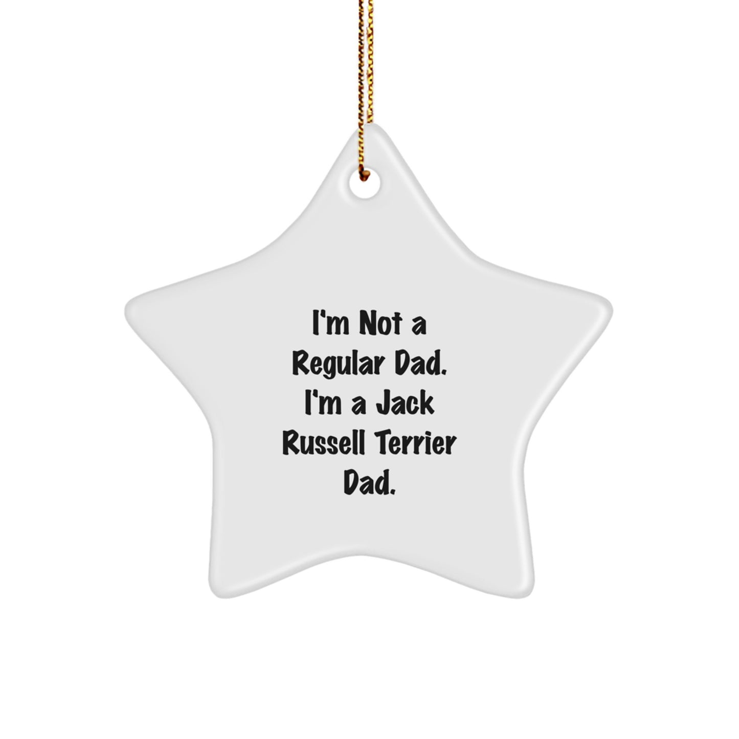 Funny Jack Russell Terrier Dog Gifts for Dad, Star Ornament Christmas Unique Presents from Men, Funny Jack Russell Terrier Dad Decorations - Image 1