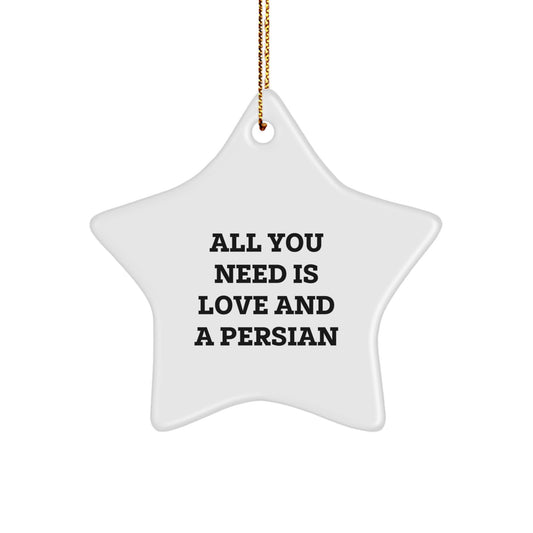 Love and Laughter for Persian Cat Lovers - Funny Cute Star Ornament Gifts from Friends, Family, or Coworkers for Christmas Unique Gifts - Image 1