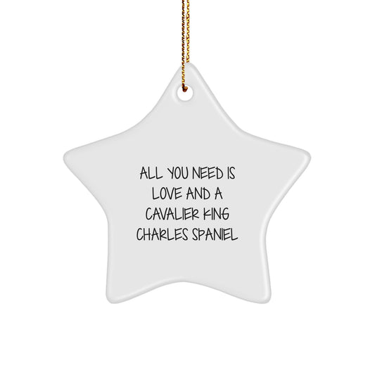 Cavalier King Charles Spaniel Dog Star Ornament Gifts from Men to Family for Christmas Unique Presents - Image 1