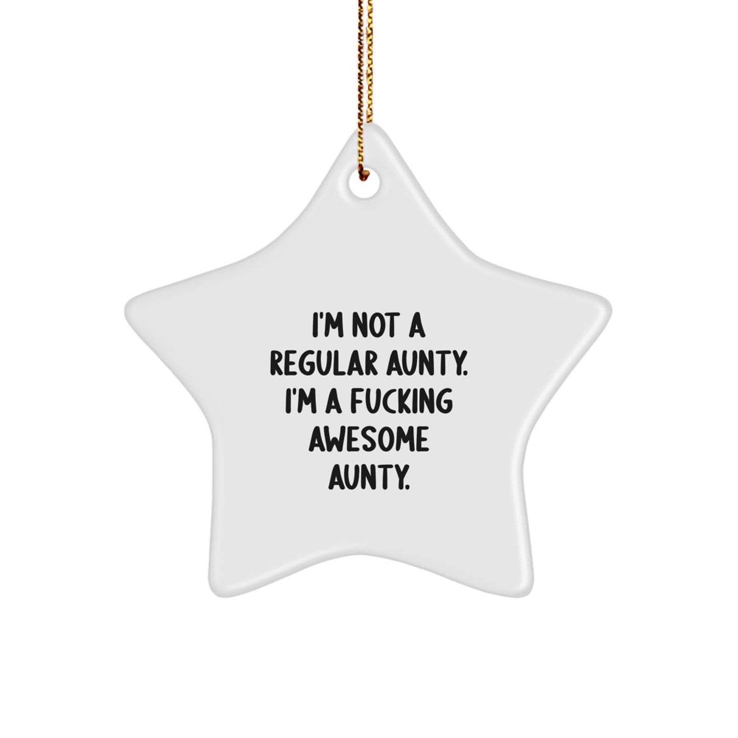 Funny Aunty Star Ornaments Gifts from Family Members for Awesome Aunties, Christmas Unique Gifts for Women, Funny Star Ornaments, In Law Aunty - Image 1