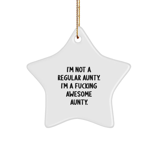 Funny Aunty Star Ornaments Gifts from Family Members for Awesome Aunties, Christmas Unique Gifts for Women, Funny Star Ornaments, In Law Aunty - Image 1