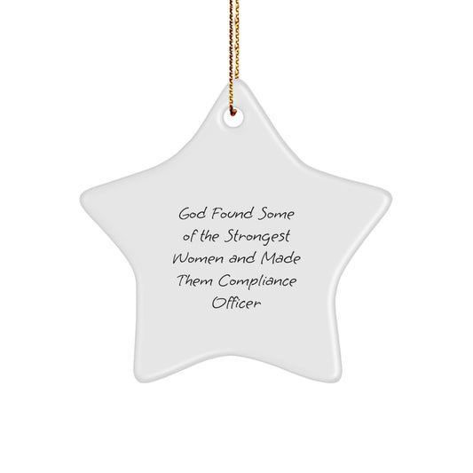 Funny Compliance Officer Gifts, Star Ornament with Inspirational Quote, Gifts from Friends for Compliance Officer Women, Christmas Unique Gifts - Image 1