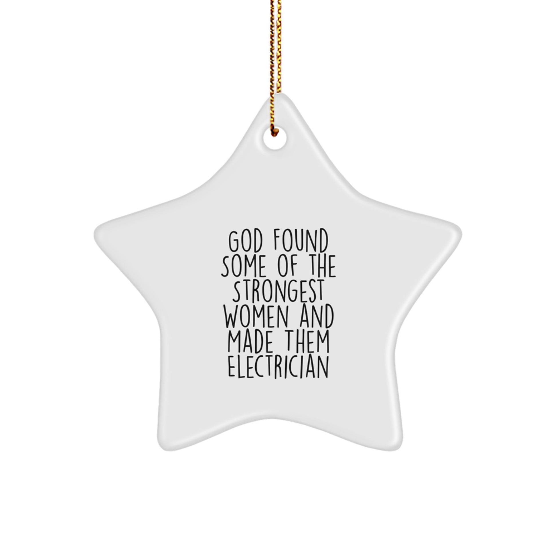 Funny Inspirational Star Ornaments Gifts for Female Electrician Friends from Family - Image 1