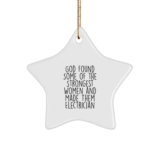 Funny Inspirational Star Ornaments Gifts for Female Electrician Friends from Family - Image 1