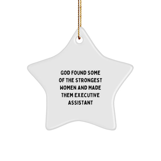 Funny Inspirational Executive Assistant Gifts from Family for Christmas Star Ornament, Handmade Star Shaped MDF with Sublimation - Image 1