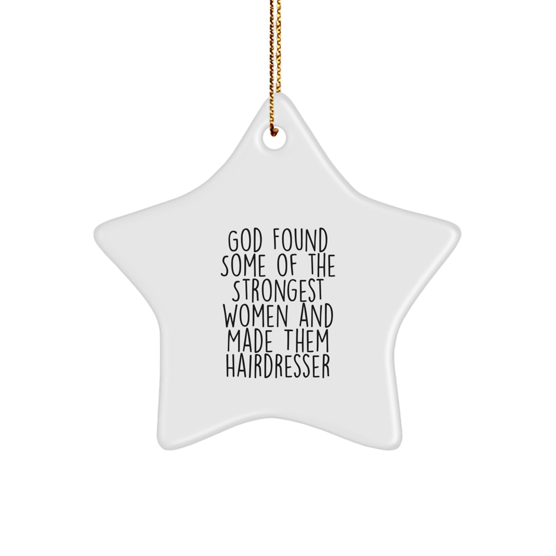 Funny Hairdresser Gifts from Men, Star Ornament for Hairdresser, Christmas Unique Gifts - Image 1