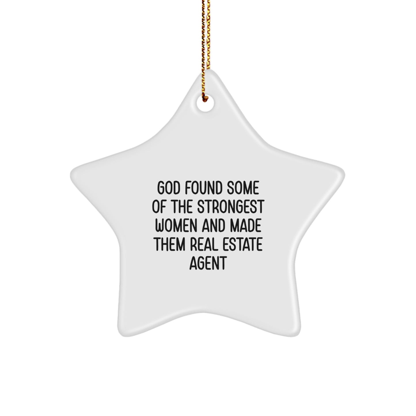 Funny Inspirational Gifts from Women Friends Family for Real Estate Agent Star Ornament Christmas Unique Decorations - Image 1