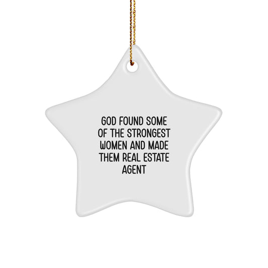 Funny Inspirational Gifts from Women Friends Family for Real Estate Agent Star Ornament Christmas Unique Decorations - Image 1