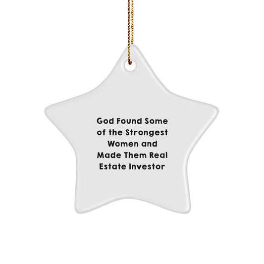 Funny Real Estate Investor Gifts, Star Ornament for Women, Inspirational Quote Christmas Unique Presents from Family to Friends - Image 1