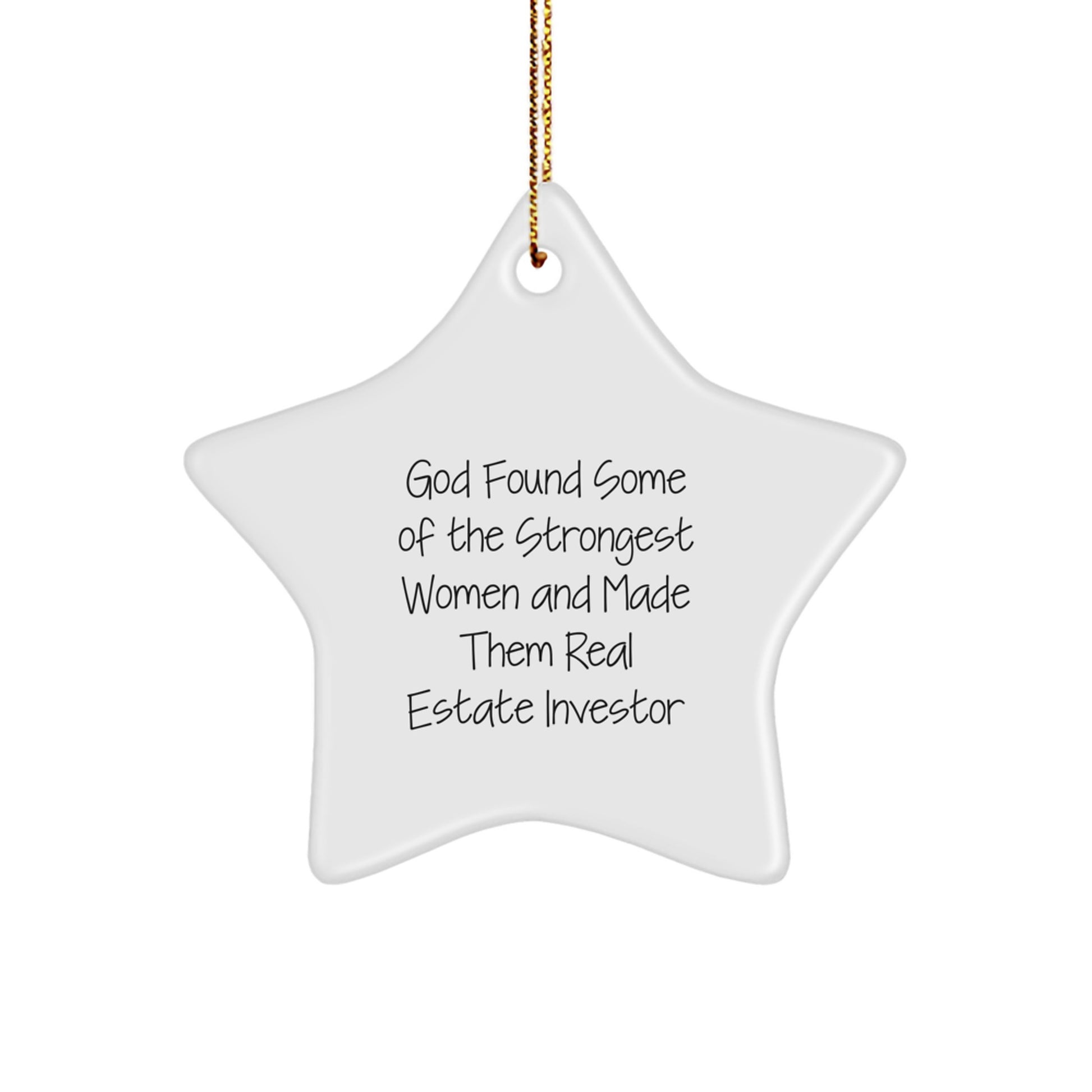 Funny Inspirational Christmas Unique Gifts for Real Estate Investor Women from Friends - Star Ornament, Gifts from Men to Real Estate Investor, Star Shaped Ornaments - Image 1