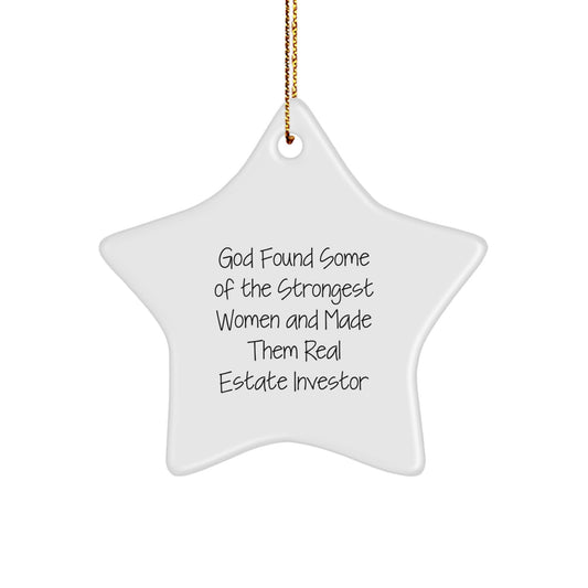 Funny Inspirational Christmas Unique Gifts for Real Estate Investor Women from Friends - Star Ornament, Gifts from Men to Real Estate Investor, Star Shaped Ornaments - Image 1