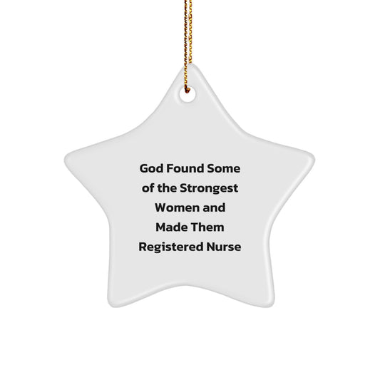 Funny Quote Star Ornament Gifts from Men to Registered Nurse Coworkers, Christmas Unique Gifts - Image 1